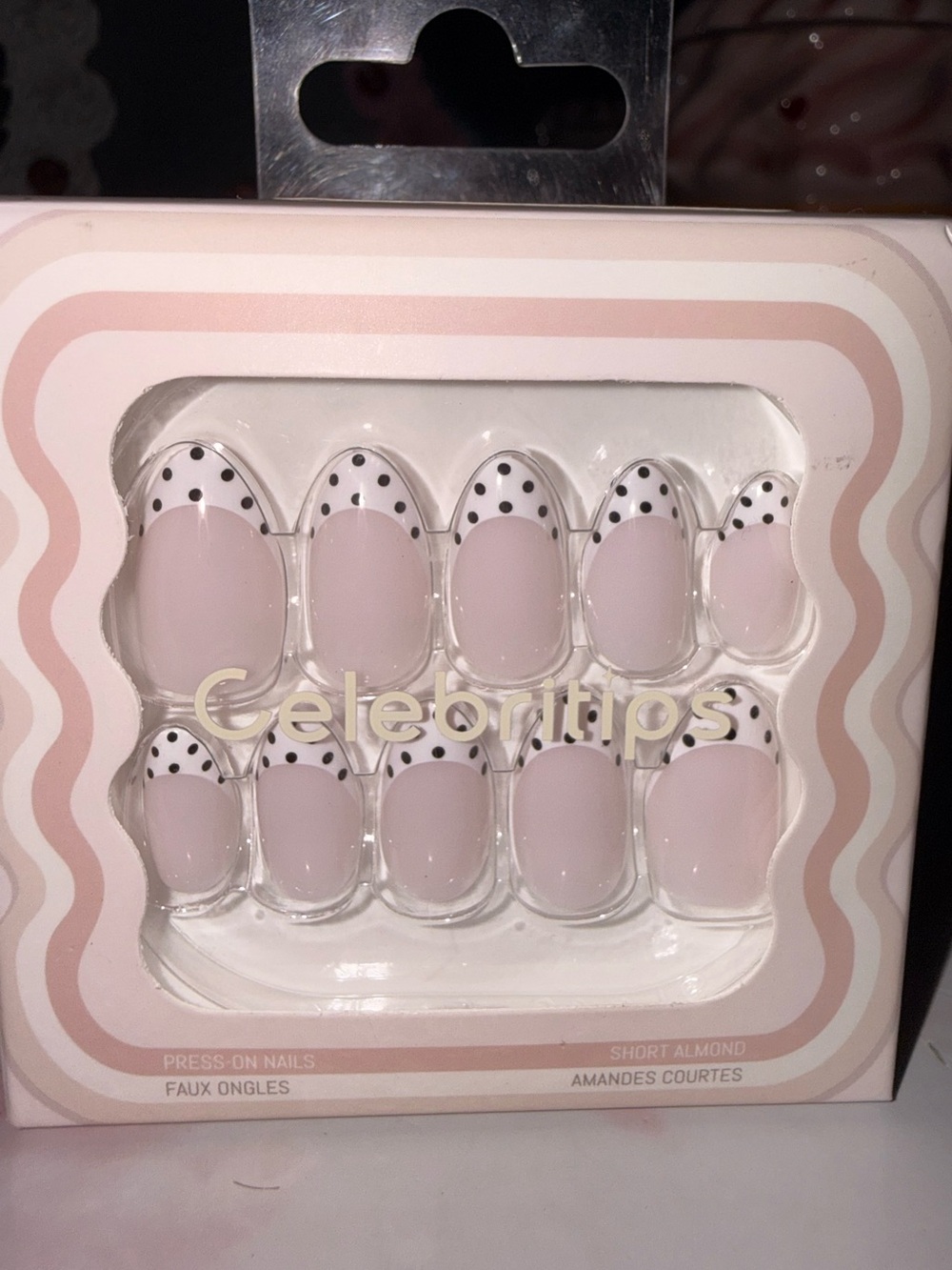 Celebritips Polka Dot Tip Press-Ons in Short Almond